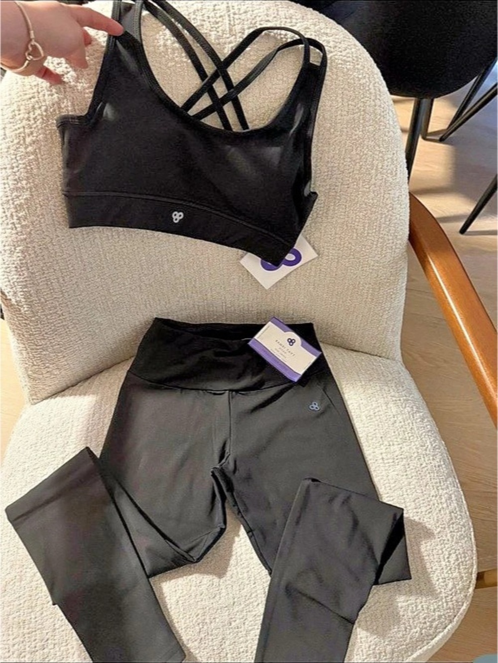 Bra and Crisscross Hourglass Legging Set Black